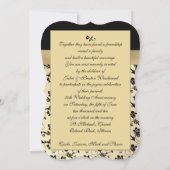 Invitation élégante noire et or pour le 50e annive (Dos)