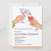 Invitation Élégante Nouvel An de la soirée Cocktail (Devant)