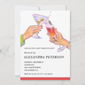 Invitation Élégante Nouvel An de la soirée Cocktail (Devant)