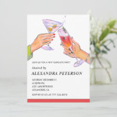 Invitation Élégante Nouvel An de la soirée Cocktail (Debout devant)