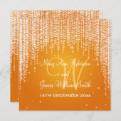 Invitation Elégante nuit de mariage Dazzle Orange (Devant / Derrière)