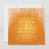 Invitation Elégante nuit de mariage Dazzle Orange (Dos)