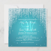 Invitation Elégante Nuit de Mariage Éblouissant Bleu (Dos)