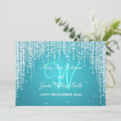 Invitation Elégante Nuit de Mariage Éblouissant Bleu (Debout devant)