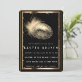 Invitation Elégante OEufs de Pâques en Or Noir (Debout devant)