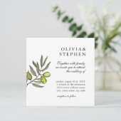 Invitation Elégante olive. Mariage classique traditionnel (Debout devant)