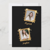 Invitation Elégante or étoiles double joint anniversaire 2 ph (Dos)