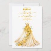 Invitation Elégante or Mariage  robe Fête des mariées (Devant)