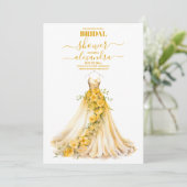 Invitation Elégante or Mariage  robe Fête des mariées (Debout devant)