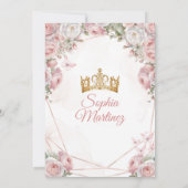 Invitation Elégante or mexicain rose fleurs Quinceañera (Dos)