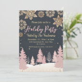 Invitation élégante or neige douce rose (Debout devant)