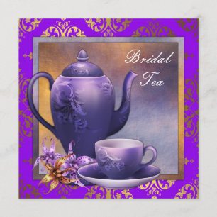 Invitation Elégante Orchid Gold Purple Bridal Tea Party