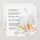 Invitation Elégante Orchidée Blanche Personnalisée Mariage In (Devant / Derrière)