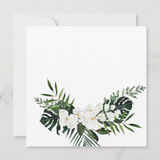 Invitation Elégante Orchidées Blanches Bohême ENGAGEMENT PART (Dos)