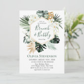 Invitation Elégante Orchidées Blanches FÊTE DES MARIÉES bohèm (Debout devant)