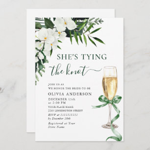 Invitation Elégante Orchidées Blanches Fête des mariées bohèm