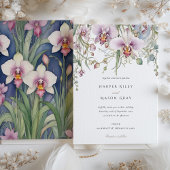 Invitation Elégante Orchidées Mariage délicieuse florale Past