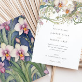 Invitation Elégante Orchidées Mariage délicieuse florale Past