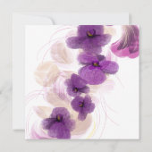 Invitation Élégante Orchidées pourpres Wreath Fête des mariée (Dos)