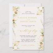 Invitation Élégante pampa boho tropical mariage (Devant)