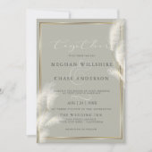 Invitation Elégante Pampas blanche ivoire Grass Sage pâle (Devant)