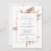 Invitation Élégante Pampas Douche nuptiale (Devant)