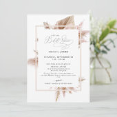 Invitation Élégante Pampas Douche nuptiale (Debout devant)