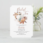 Invitation Elégante Pampas Fête des mariées basse Thé (Debout devant)