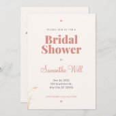 Invitation Élégante Pampas Grass Boho nuptiale de douche Invi (Devant / Derrière)
