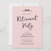 Invitation Élégante Parti de retraite féminine rose vif (Devant)