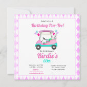 Invitation Élégante partie de golf féminin Panier Anniversair (Devant)