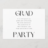 Invitation Élégante partie de photo graduée de texte personna (Dos)