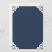 Invitation Élégante Partie De Thé Nuptiale Et De Gâteau Bleu (Dos)