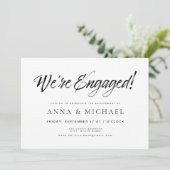 Invitation Élégante Partie d'engagement minimaliste (Debout devant)