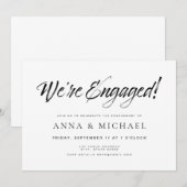 Invitation Élégante Partie d'engagement minimaliste (Devant / Derrière)