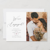 Invitation Élégante Partie d'engagement minimaliste en callig (Devant)