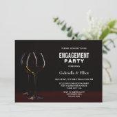 Invitation Élégante Partie d'engagement Verre à Vin (Debout devant)