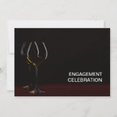 Invitation Élégante Partie d'engagement Verre à Vin (Dos)