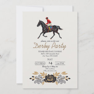 Invitation Élégante Partie Vintage Cheval & Jockey Kentucky D