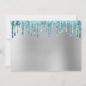 Invitation Élégante parties scintillant à la menthe goutte l' (Dos)