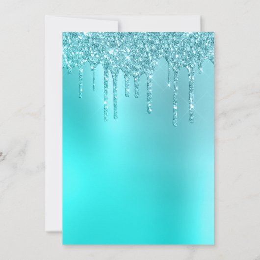 Invitation Elégante parties scintillant à la menthe gouttes d (Dos)