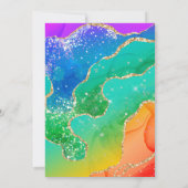 Invitation Elégante Parties scintillant arc-en-ciel Agate & G (Dos)