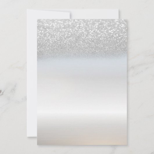 Invitation Elégante Parties scintillant Argent Bokeh Bachelor (Dos)