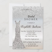 Invitation Elégante Parties scintillant Argent Bokeh, Fête de (Devant)