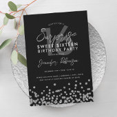 Invitation Elégante Parties scintillant Argent Confetti Surpr