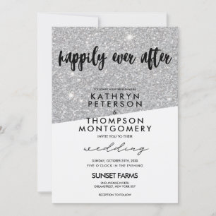 Invitation Elégante Parties scintillant Argent Joyeusement Ap
