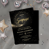 Invitation Elégante Parties scintillant Black and Gold Surpri
