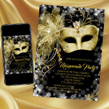Elégante Parties scintillant Black Gold Masquerade