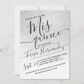 Invitation Elégante Parties scintillant blanche brillante Omb (Devant)