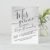 Invitation Elégante Parties scintillant blanche brillante Omb (Debout devant)